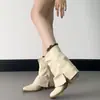 Botas de salto alto pretas para mulheres, coleção de outono/inverno 2026 de alta qualidade, botas longas Maillard, botas versáteis de bico fino, botas para a perna da calça