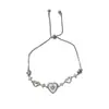 Pulseira Deslizante Coração Vazado Doce Versátil Fresca e Estilosa para Mulheres, Pulseira Simples de Luxo Leve de Alta Qualidade Atacado