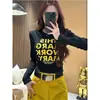 Top Térmico de Felpa de Doble Cara con Estampado de Letras para Mujer Talla Plus, Nuevo para Otoño e Invierno, Ajuste Delgado, Favorecedor de la Figura y que Cubre la Piel para Mujer