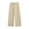 K49-2025 Nuevos Pantalones de Moda para Mujer Estilo Europeo y Americano Chica Popular Cintura Alta Pierna Ancha Rectos Sexy Versátiles Casuales