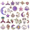 Conjunto misto de pequenos acessórios, pulseira DIY de liga com gotas de óleo, colar, brinco, pingente, chaveiro, acessório e pacote de material de decoração