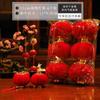 Farolillos Pequeños con Carácter "Fu" de Terciopelo, Mini Bonsáis de Plantas Verdes Colgantes, Faroles Rojos para Decoración del Festival de Primavera y el Día de Año Nuevo, Piezas Colgantes Decorativas para el Año Nuevo