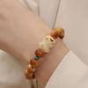 Pulseira de madeira yabei natural 10MM contas de Buda pulseira de sândalo Wenwan Bodhi Pata de Urso Gato retrô simples atacado