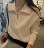 Nuevo Suéter de Punto con Cremallera Otoño/Invierno 2025 para Mujer, Corte Holgado, Abrigo Elegante, Diseño Único