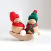 Pato de Madera Maciza Decoración para el Hogar Cálidos y Creativos Adornos de Pared, Escritorio, Ventana Lindos Regalos de Navidad