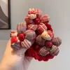 Diadema de Flores Roja a Cuadros para Año Nuevo para Niños en Otoño e Invierno, Diadema Linda de Dibujos Animados, Diadema para Niñas, Accesorios para el Cabello