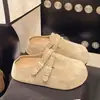 Meias-pantufas femininas versáteis estilo Birkenstock, novo modelo primavera/verão, série de cores dopamina estilo Aurora, com aumento interno de altura, sola macia, bico fechado, moderno