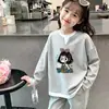 Elegante Suéter de Punto Waffle para Niñas, Manga Larga, Estilo Nuevo Primavera/Otoño, Falso Dos Piezas, Elegante, Casual, Versátil, Top de Cuello Redondo
