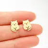 Novos Brincos Desenho Animado Animais Pequenos Fofos Cachorro Gato Pássaro Brincos INS Versátil Acessórios de Aço Inoxidável