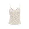 Anfiona 2026 Primavera Nuevo Estilo Europeo y Americano Estilo Chica Caliente de Deseo Puro Camiseta sin Mangas de Encaje de Doble Capa Adelgazante 6037