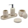 Outlet de Fábrica Resina Areia Amarela Conjunto de Banheiro Nórdico Banheiro Cinco Peças Ornamentos Bandeja Pote de Algodão