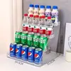 Prateleira de Exibição de Bebidas Transparente de Acrílico para Mesa Prateleira de Exibição em Camadas Lanches Suco Prateleira de Armazenamento Multicamadas Prateleira de Supermercado