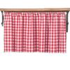 Le Xuan muestra moderno simple rojo y blanco a cuadros media cortina cortina cortina de café cortina a prueba de polvo para gabinete de fregadero de cocina cabeza