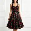 2026 Nuevo Modelo Vestido de Tirantes con Estampado Floral Artístico Vintage para Mujer, Impresión Digital 3D, para Comercio Electrónico Independiente y Amazon