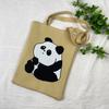 Bolsa de Tricô Ins Desenho Panda Feminina Moda para Carregar na Mão Grande Capacidade Bolsa de Ombro Bolsa Transversal Bolsa