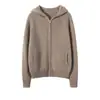 Cardigan de Tricô Jovem Casual Solto Cor Sólida Simples Estilo Esportivo com Capuz de Caxemira Engrossado Feminino Outono/Inverno 2026
