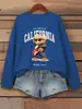 Sudadera con Estampado de Letras de Oso Guitarra Ídolo de Cuervo para Mujer, Jersey Holgado, Ropa Casual de Otoño, Cuello Redondo
