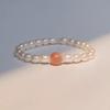 Pulseira de prata esterlina com pedra fluorescente natural Zhuji pérola de água doce de luz forte grão de arroz nicho doce artístico simples moda