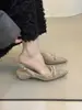 Primer Encuentro Jifa Tacones Altos Franceses Elegantes Verano 2026 Brisa Suave de Noche Malla de Hada Pedrería Tacón Grueso Sandalias de Punta Cerrada