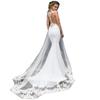 Vestido de Novia de Comercio Exterior, Hombros Descubiertos, Cola de Pez, Adelgazante, Novia, Boda Simple, con Cola, Venta al por Mayor, Espalda Descubierta