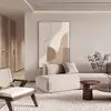 Pintura Decorativa Abstracta Morandi Estilo Crema Pintura de Pared para Sala de Estar Fondo de Sofá Arte Minimalista Sentido de Alta Gama Mural para Recibidor
