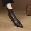 Zapatos de mujer talla grande, talla 41 a 43, botines, tacones altos de mujer, punta fina, botines de tacón de aguja, de felpa para otoño e invierno para mujer, ajustados, botas de mujer de alta gama
