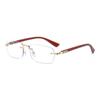 Gafas presbópicas sin montura para negocios con cambio de color fotosensible con veta de madera, ciencia y tecnología, populares en línea, montura para gafas de directo