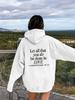 Suéter con forro polar para mujer, sudadera con capucha estampada con letras lisas y bolsillo tipo canguro, con cordón ajustable, muy vendido en el extranjero