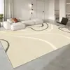 Alfombra de Piso Estilo Crema de Lujo Ligero para Sofá de Ventana Abuhardillada, Alfombra Lavable Antideslizante para Dormitorio junto a la Cama, Alfombra para Mesa de Café en Sala de Estar