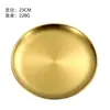 Prato de churrasco de aço inoxidável estilo coreano camada única disco dourado espesso prato de sobremesa prato de buffet prato ocidental prato de churrasco