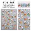 Pegatinas para uñas de pez dorado en bolsa de gel 5D en relieve tridimensional de estrella de mar cola de sirena accesorios para decoración de uñas modelo SL