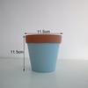Maceta de cerámica azul roja para flores, interior y exterior, planta suculenta, planta verde, maceta redonda de cerámica, maceta de terracota transpirable