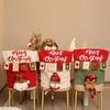 Decoraciones navideñas de dibujos animados de colores tridimensionales, funda para silla de muñeca, funda para silla de mesa de alce, accesorios para vestido de cocina, venta al por mayor