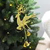 Acessório de pendurar veado, pequeno ornamento de pendurar de veado, sino de pendurar, pinha, estrela de cinco pontas, decoração de árvore de Natal, presente de Natal, estilo de luxo leve