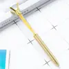 Versão coreana criativa de caneta de cristal giratória grande caneta de diamante atacado logotipo para impressão escritório papelaria estudante caneta esferográfica de plástico