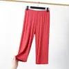 Leggings de Modal de Talla Grande de Tres Puntos para Mujer para Usar en Verano, Sección Delgada, 100 kg, Gordita, Sueltos, Talla Extra Grande, Pantalones de Siete Puntos, Suaves