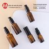 Frasco de óleo essencial marrom de 5ml-100ml com bico de pump para emulsão, misturando e engarrafando frasco de emulsão marrom