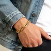 Pulsera Minimalista de Acero Inoxidable Pulido por Cuatro Lados Estilo Europeo y Americano para Hombres, Pulsera de Acero de Titanio Hip-Hop con Corte Tridimensional, Cadena Cubana Pulida por Cuatro Lados