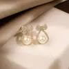 Brincos Versáteis Elegantes de Alta Qualidade Moda Celebridade da Internet Tendência Laço Pequeno Pérola Estilo Coreano Simples Novo