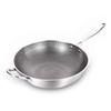 Wok Antiaderente Aço Inoxidável Colmeia Cabo Único Wok Doméstico com Cabo Destacável Fogão de Indução