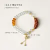 Serie de tubo curvo de sándalo, pulsera de cuentas facetadas de cristal degradado fresca y simple para mujer, pulsera versátil de nicho, perfecta como regalo de cumpleaños