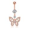 Comercio electrónico transfronterizo Europa y Estados Unidos mariposa hoja nueva circón imitación Aobao anillo para ombligo venta directa de comercio exterior joyería al por mayor transfronteriza