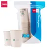 Taza de Papel de Fibra de Bambú Deli 19207 250ml Taza de Café para Oficina y Hogar Taza para Bebidas Frías Taza Desechable de Fibra de Bambú