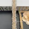 Moderna Serie Estilo Chanel, Cadena de Encaje Bordado de Piel Doble Cara en Blanco y Negro, Accesorios de Ropa DIY Listos para Enviar