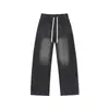 Outono de 2026 Novo Jeans de High Street com Manchas e Bolinhas Calças Masculinas de Perna Reta Versáteis Tamanho Plus