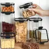 Potes para Armazenamento de Grãos de Cozinha, Potes Selados para Lanches, Potes para Armazenamento de Alimentos Secos, Potes para Armazenamento em Gavetas, Caixas de Armazenamento Seladas à Prova de Umidade