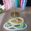 Pulseira de Contas Coloridas Sólidas de 8mm para Mulheres Pulseira de Contas de Vidro Esmaltadas Pulseira de Mão Macia Bandeja de Jogos para Estudantes Venda Quente Atacado