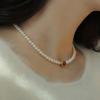 Collar de Perlas de Cinabrio, Accesorio de Mujer de Gama Alta de Nicho, Cadena para Clavícula de Verano, Nueva Joyería de Cadena de Perlas para el Cuello Estilo Chino