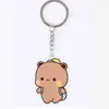 Lindo personaje pequeño Bubu llavero, colgante de acrílico, decoración personalizada de mochila de estudiante de dibujos animados estilo Ins, personalizable