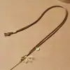 Cordón de collar ajustable simple de 1.5 mm con nudo plano, correa para el cuello con colgante de tirón recto, cordón para joyería al por mayor